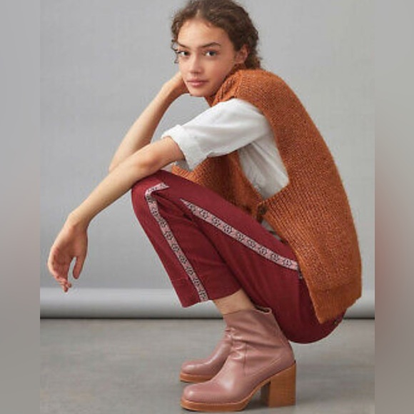 NWOT Anthropologie Tapered Side Stripe Pants - Picture 1 of 16